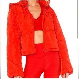 ALO Yoga 'Introspective' Quilted Puffer Jacket (Red)
